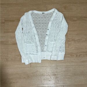 Elegant White Women's Cardigan Sweater